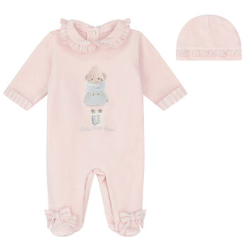 Baby Girls Pink Mouse Babygrow Gift Set
